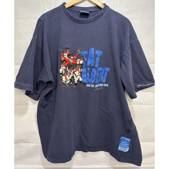 FUBU Other - FUBU Vintage Shirt Platinum Fat Albert Junkyard Gang Football Navy Blue XXL HUGE